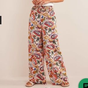 NWT Boden Linen Shirred Waist Pants